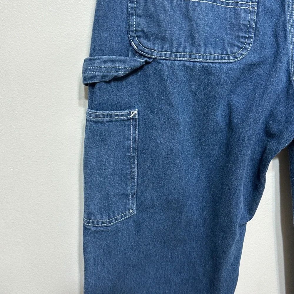 Carhartt Carpenter Jeans Men 33x27 Short Blue Denim Workwear Streetwear Dungaree